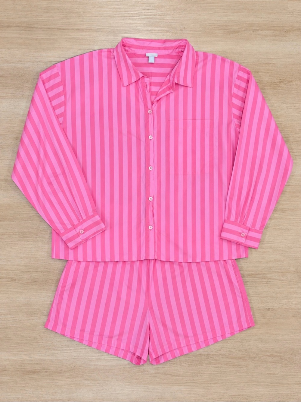 a new day Pink Striped Two-Piece Set